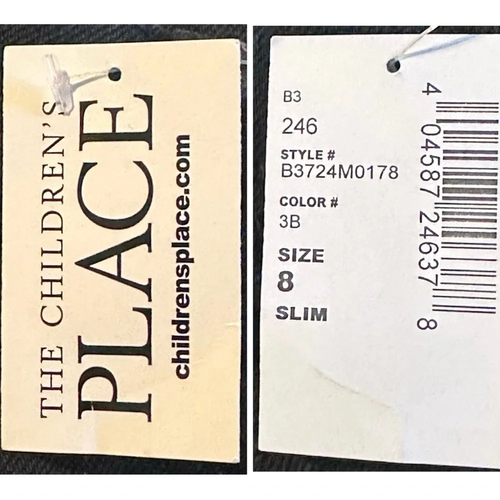 THE CHILDREN'S PLACE Black Skinny Slim Stretch Jean Adjustable Waist Girl 8 SLIM